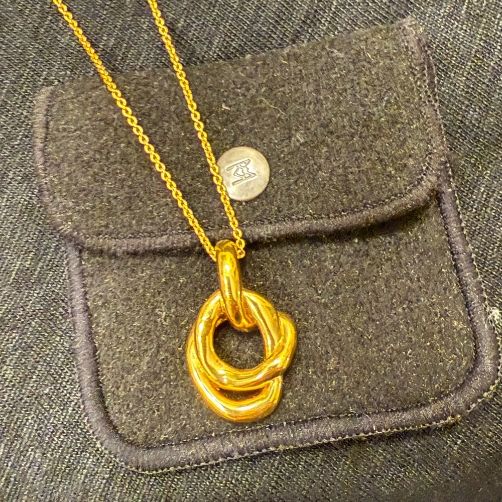 Missoma Molten Twisted Double Pendant Necklace in gold